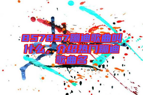 857857蹦迪歌曲叫什么，介紹熱門蹦迪歌曲名