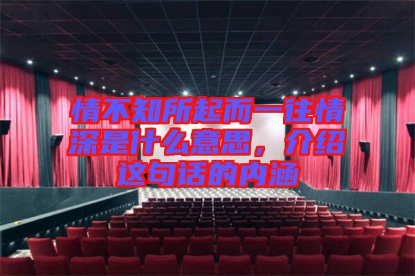 情不知所起而一往情深是什么意思，介紹這句話的內(nèi)涵