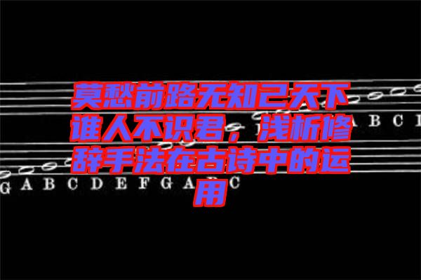 莫愁前路無知己天下誰人不識(shí)君，淺析修辭手法在古詩中的運(yùn)用