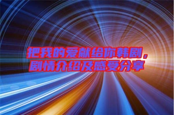 把我的愛獻(xiàn)給你韓劇，劇情介紹及感受分享