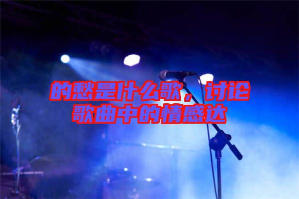 的愁是什么歌，討論歌曲中的情感達(dá)