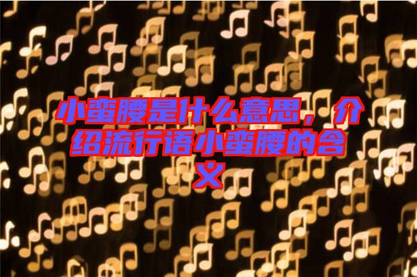 小蠻腰是什么意思，介紹流行語小蠻腰的含義
