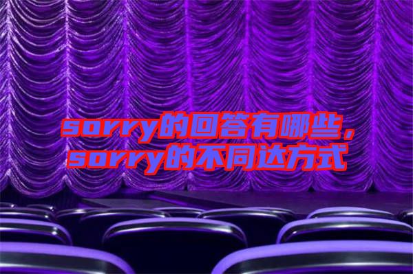 sorry的回答有哪些，sorry的不同達方式