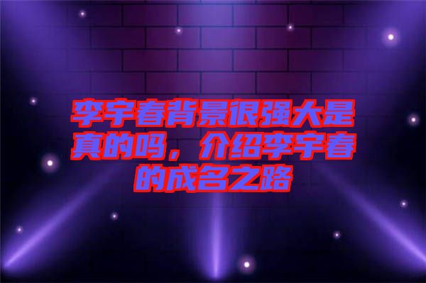 李宇春背景很強大是真的嗎，介紹李宇春的成名之路