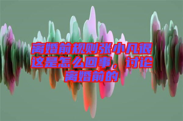 離婚前規(guī)則張小凡很這是怎么回事，討論離婚前的