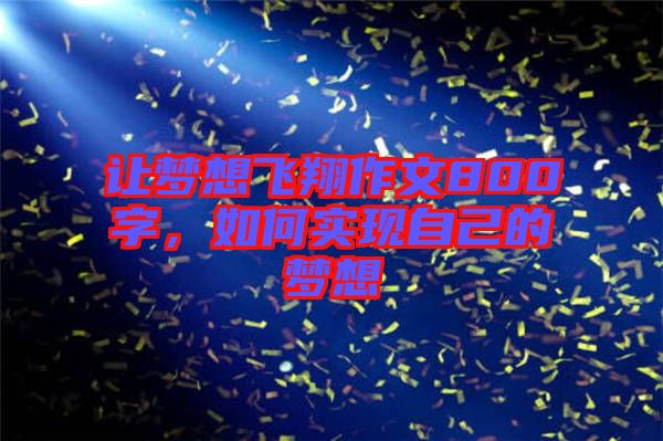 讓夢(mèng)想飛翔作文800字，如何實(shí)現(xiàn)自己的夢(mèng)想