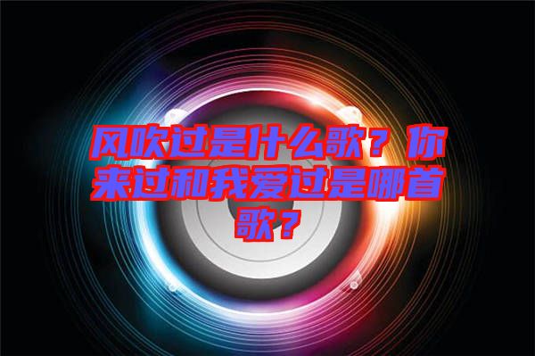風吹過是什么歌？你來過和我愛過是哪首歌？