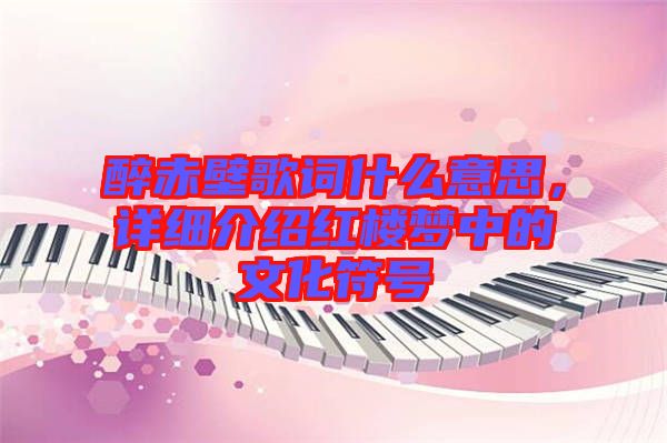 醉赤壁歌詞什么意思，詳細(xì)介紹紅樓夢中的文化符號