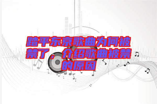 踏平東京歌曲為何被禁了，介紹歌曲被禁的原因