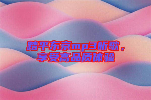 踏平東京mp3聽歌，享受高品質(zhì)體驗(yàn)