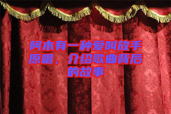 阿木有一種愛叫放手原唱，介紹歌曲背后的故事