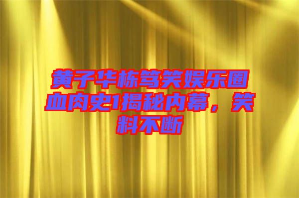 黃子華棟篤笑娛樂圈血肉史1揭秘內(nèi)幕，笑料不斷
