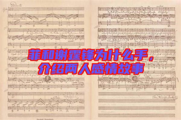 菲和謝霆鋒為什么手，介紹兩人感情故事