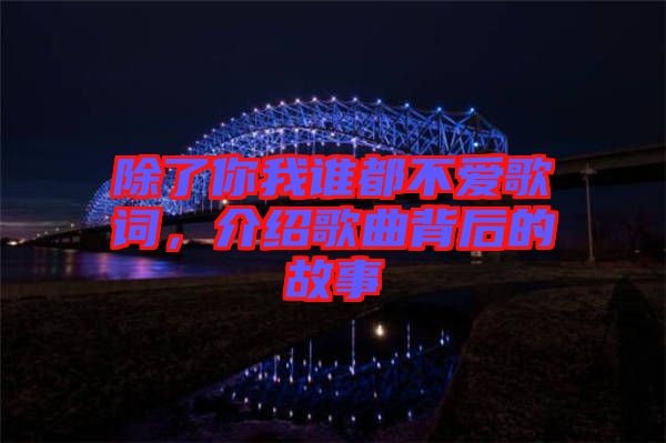 除了你我誰都不愛歌詞，介紹歌曲背后的故事