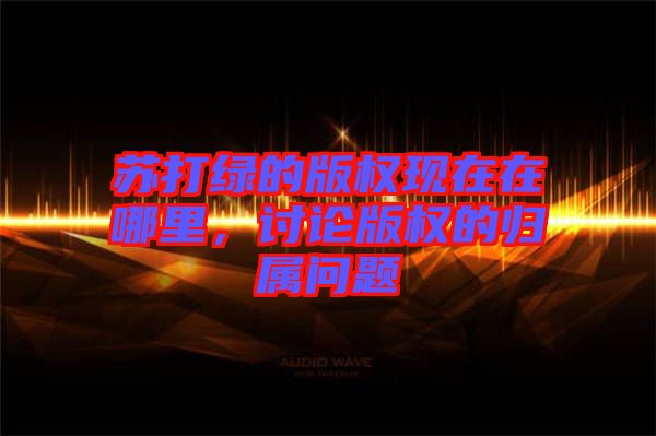 蘇打綠的版權現在在哪里，討論版權的歸屬問題