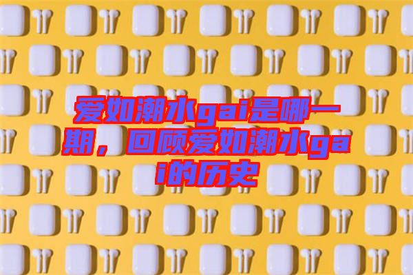 愛如潮水gai是哪一期，回顧愛如潮水gai的歷史