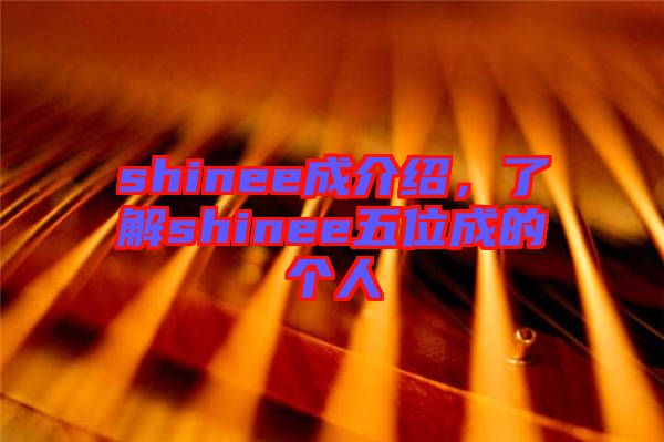 shinee成介紹，了解shinee五位成的個(gè)人