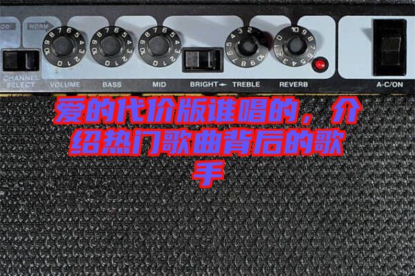 愛(ài)的代價(jià)版誰(shuí)唱的，介紹熱門(mén)歌曲背后的歌手
