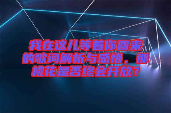 我在這兒等著你回來的歌詞解析與感悟，那桃花是否終會開放？