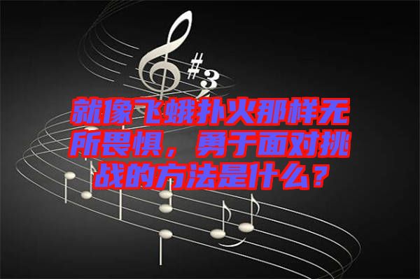 就像飛蛾撲火那樣無所畏懼，勇于面對挑戰(zhàn)的方法是什么？