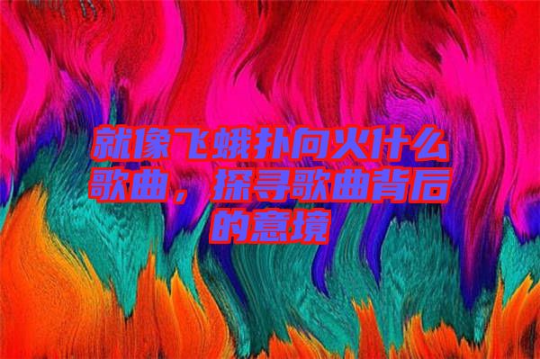 就像飛蛾撲向火什么歌曲，探尋歌曲背后的意境