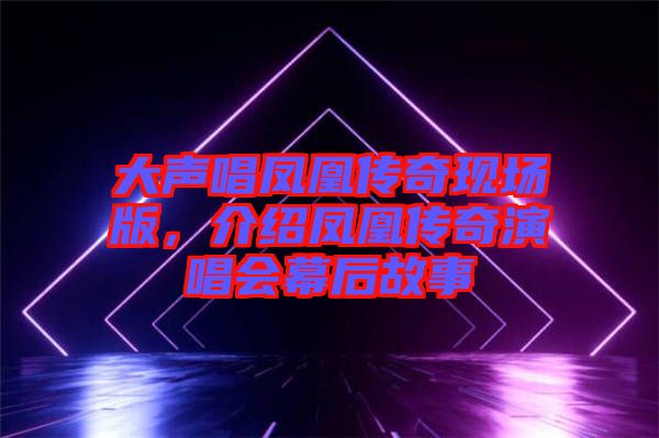 大聲唱鳳凰傳奇現(xiàn)場版，介紹鳳凰傳奇演唱會幕后故事