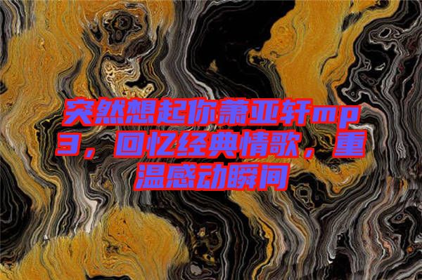 突然想起你蕭亞軒mp3，回憶經(jīng)典情歌，重溫感動瞬間
