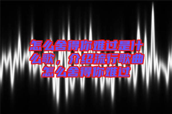怎么舍得你難過(guò)是什么歌，介紹流行歌曲怎么舍得你難過(guò)