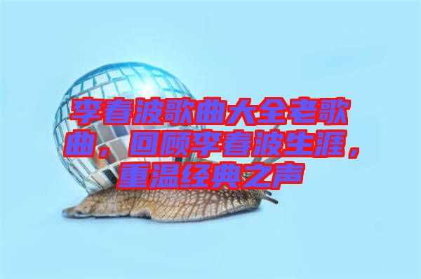 李春波歌曲大全老歌曲，回顧李春波生涯，重溫經(jīng)典之聲