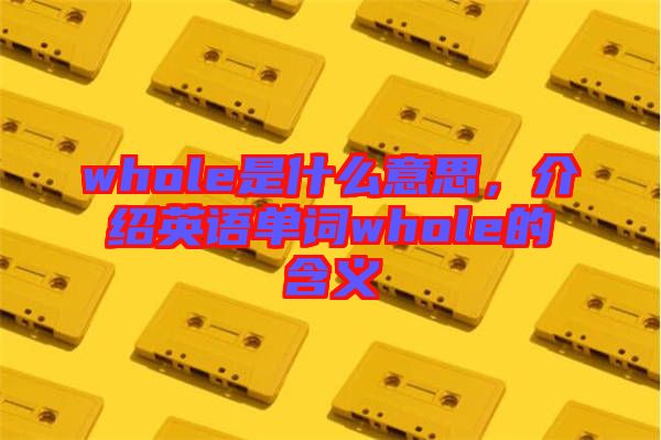 whole是什么意思，介紹英語單詞whole的含義