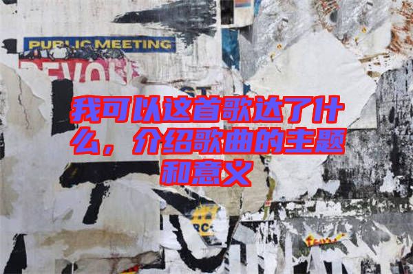 我可以這首歌達了什么，介紹歌曲的主題和意義