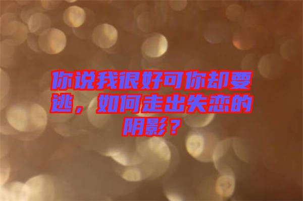 你說(shuō)我很好可你卻要逃，如何走出失戀的陰影？