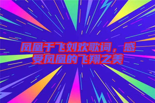 鳳凰于飛劉歡歌詞，感受鳳凰的飛翔之美