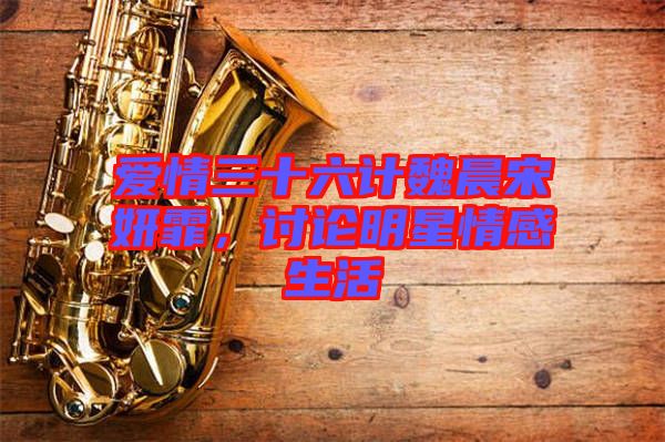 愛情三十六計(jì)魏晨宋妍霏，討論明星情感生活