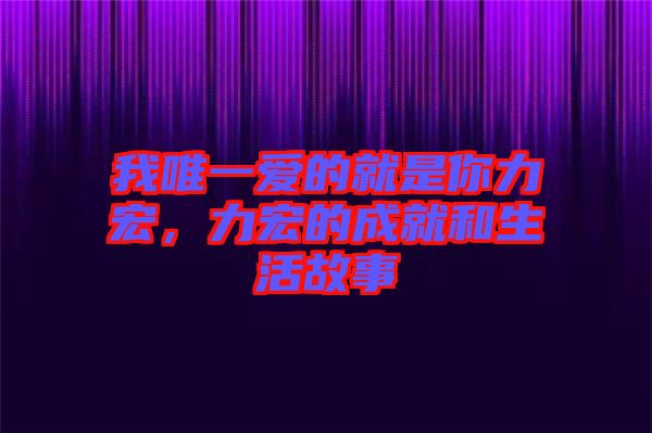 我唯一愛的就是你力宏，力宏的成就和生活故事