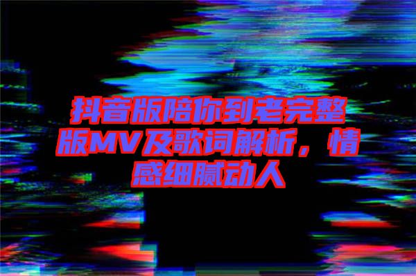 抖音版陪你到老完整版MV及歌詞解析，情感細膩動人