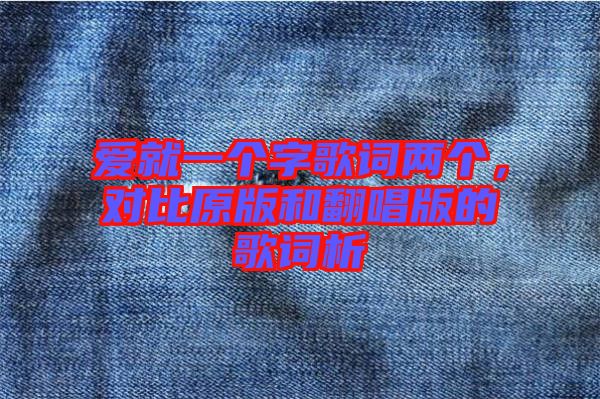 愛就一個(gè)字歌詞兩個(gè)，對(duì)比原版和翻唱版的歌詞析