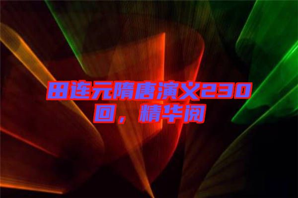 田連元隋唐演義230回，精華閱