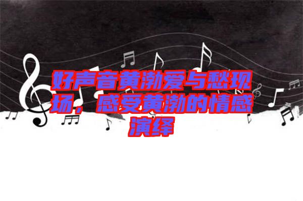 好聲音黃渤愛(ài)與愁現(xiàn)場(chǎng)，感受黃渤的情感演繹
