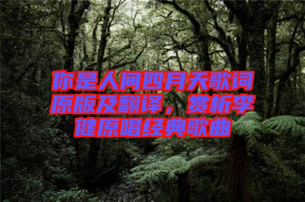 你是人間四月天歌詞原版及翻譯，賞析李健原唱經(jīng)典歌曲