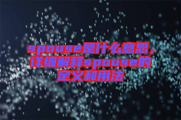 spouse是什么意思，詳細解釋spouse的定義和用法