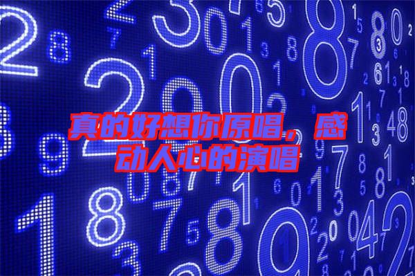 真的好想你原唱，感動人心的演唱