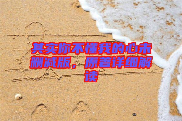 其實你不懂我的心未刪減版，原著詳細解讀