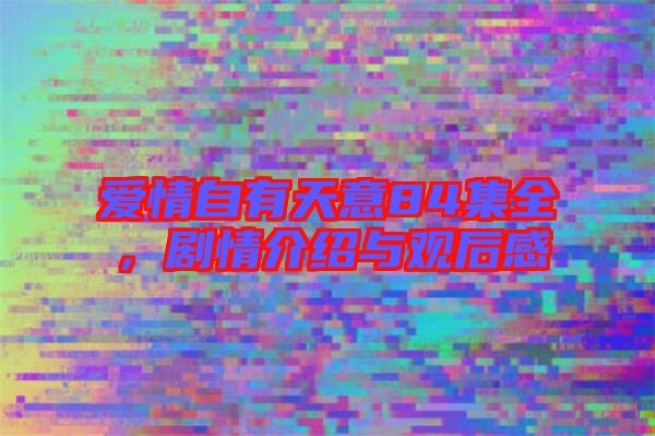 愛情自有天意84集全，劇情介紹與觀后感