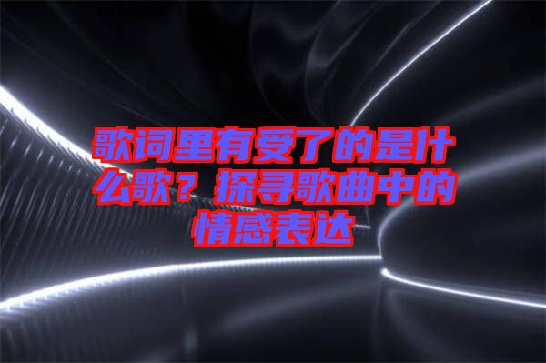 歌詞里有受了的是什么歌？探尋歌曲中的情感表達(dá)
