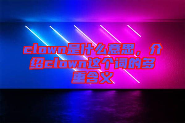 clown是什么意思，介紹clown這個詞的多重含義