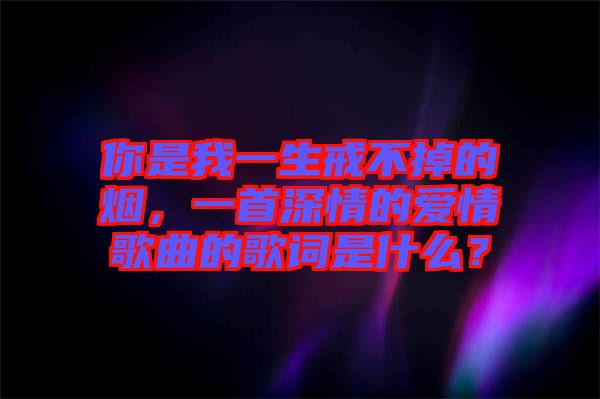 你是我一生戒不掉的煙，一首深情的愛情歌曲的歌詞是什么？