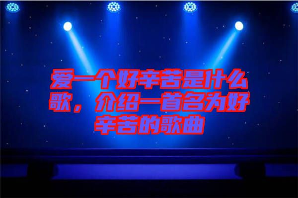 愛一個好辛苦是什么歌，介紹一首名為好辛苦的歌曲