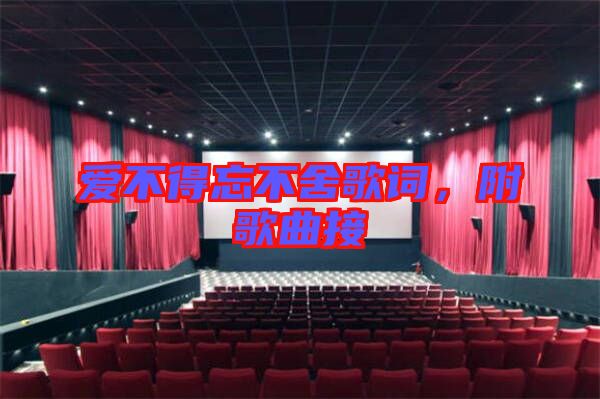 愛不得忘不舍歌詞，附歌曲接