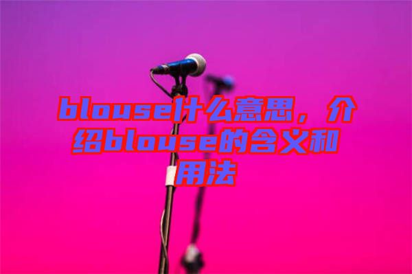 blouse什么意思，介紹blouse的含義和用法